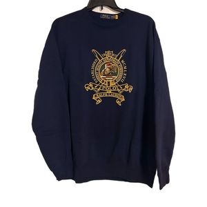Polo by Ralph Lauren Navy Sweatshirt with Gold Emblem